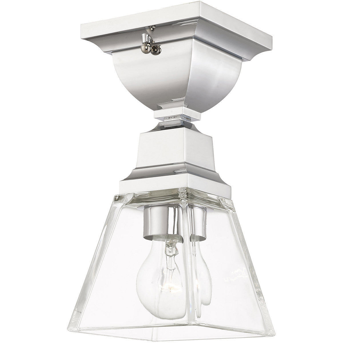 Livex Lighting Mission Collection 1 Lt Polished Chrome Ceiling Mount in Polished Chrome 45562-05