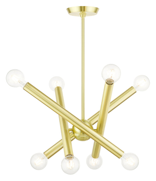 Livex Lighting Stafford Collection  8 Light Satin BrassChandelier in Satin Brass  45584-12