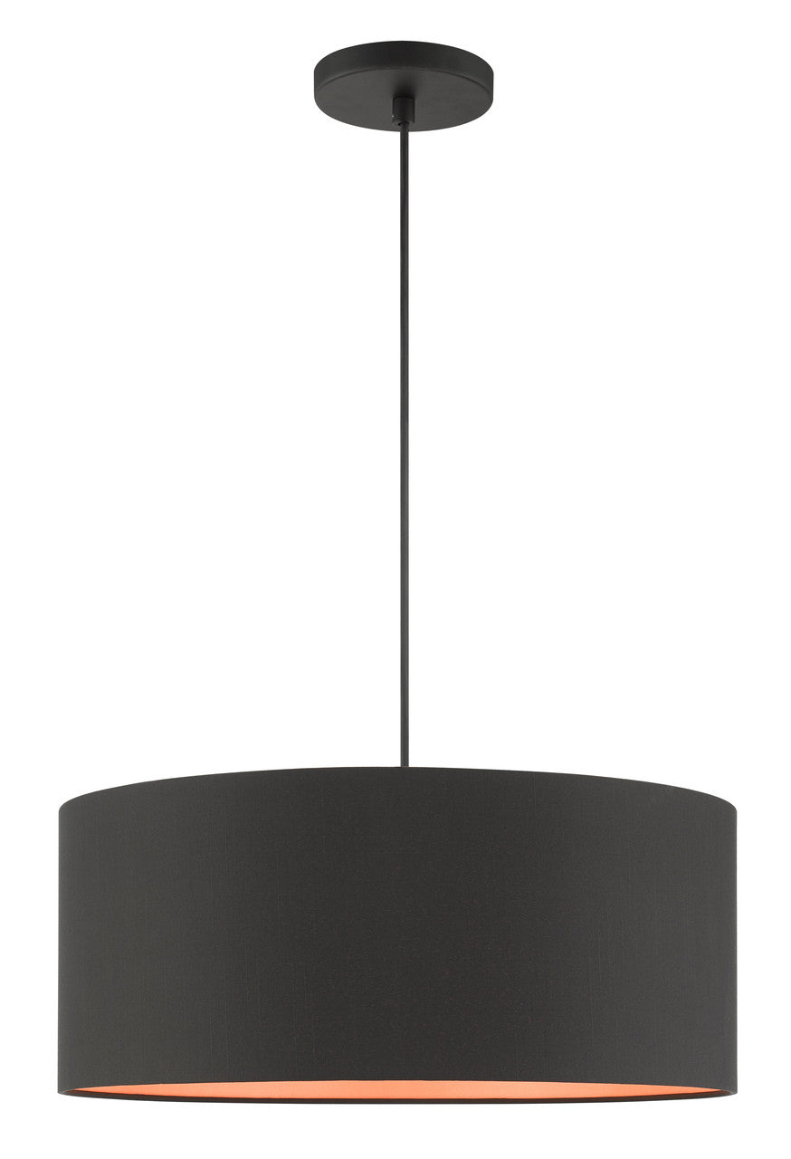 Livex Lighting Sentosa Collection  3 Light Black Pendant in Black  45610-04