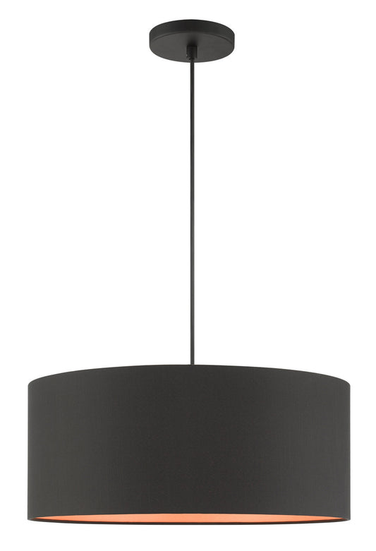 Livex Lighting Sentosa Collection  3 Light Black Pendant in Black  45610-04