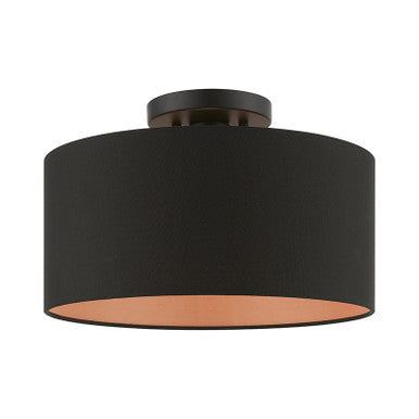 Livex Lighting Sentosa Collection  1 Light Black Medium Semi-Flush in Black 45613-04