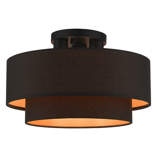 Livex Lighting Sentosa Collection 3 Light Black Large Semi-Flush 45614-04