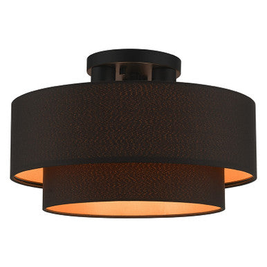 Livex Lighting Sentosa Collection 3 Light Black Large Semi-Flush 45614-04