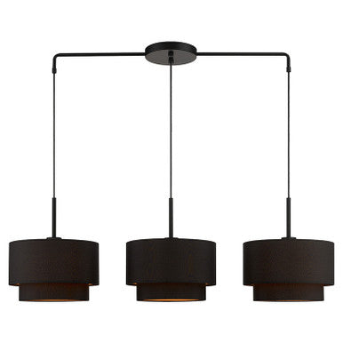 Livex Lighting Sentosa Collection 3 Light Black Large Linear Chandelier 45617-04