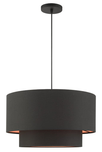 Livex Lighting Sentosa Collection  3 Light Black Pendant in Black  45618-04