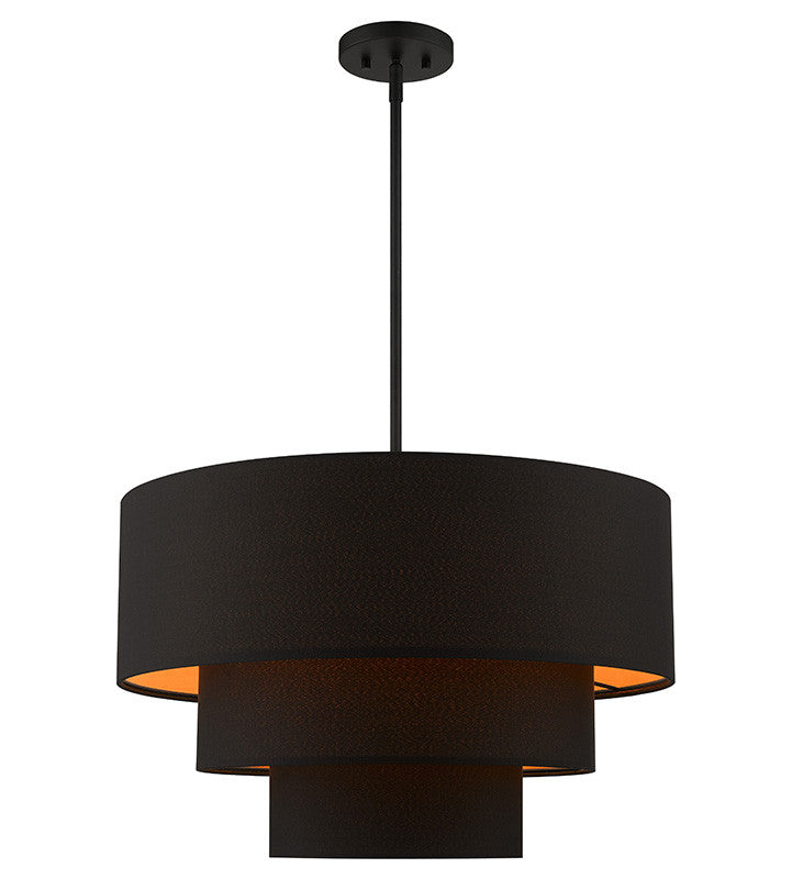 Livex Lighting Sentosa Collection 4 Light Black Pendant Chandelier 45619-04