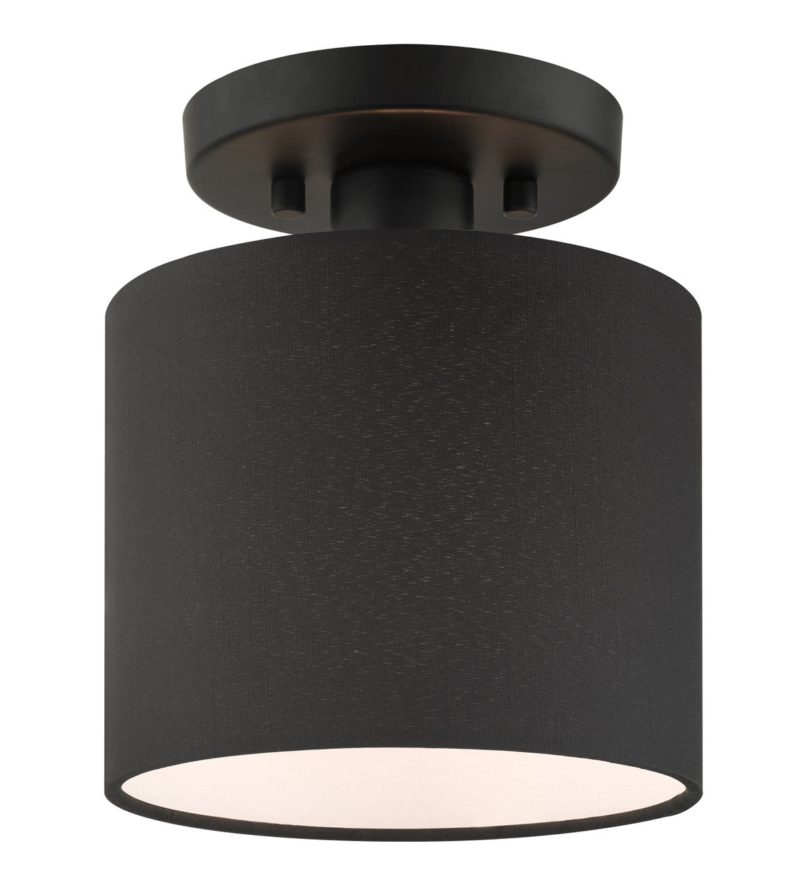 Livex Lighting Bainbridge Collection  1 Light Black Semi Flush in Black  45661-04