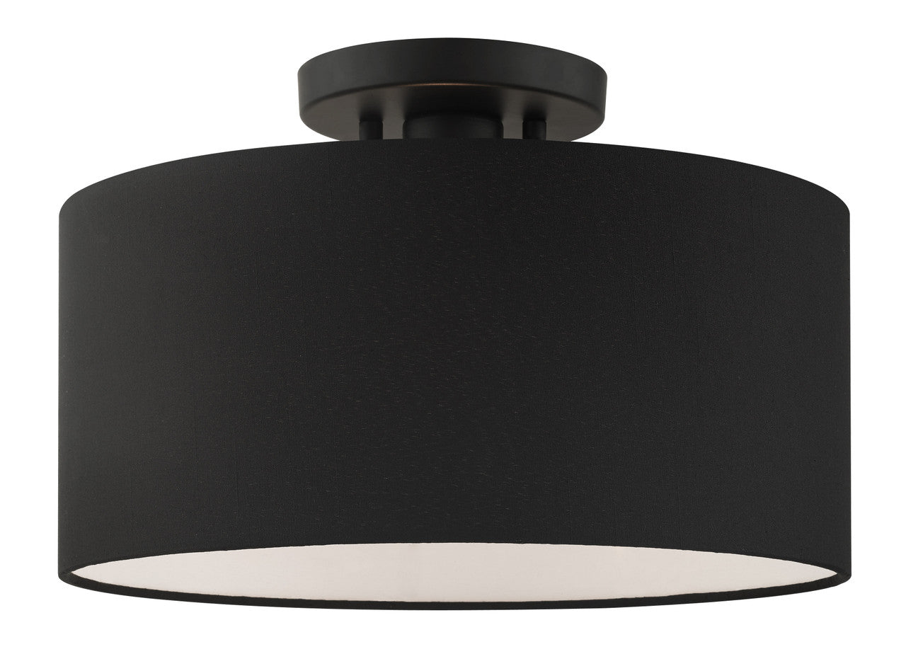 Livex Lighting Bainbridge Collection  1 Light Black Semi Flush in Black  45663-04