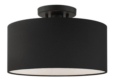 Livex Lighting Bainbridge Collection  1 Light Black Semi Flush in Black  45663-04