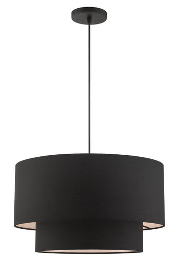 Livex Lighting Bainbridge Collection  3 Light Black Pendant in Black  45668-04