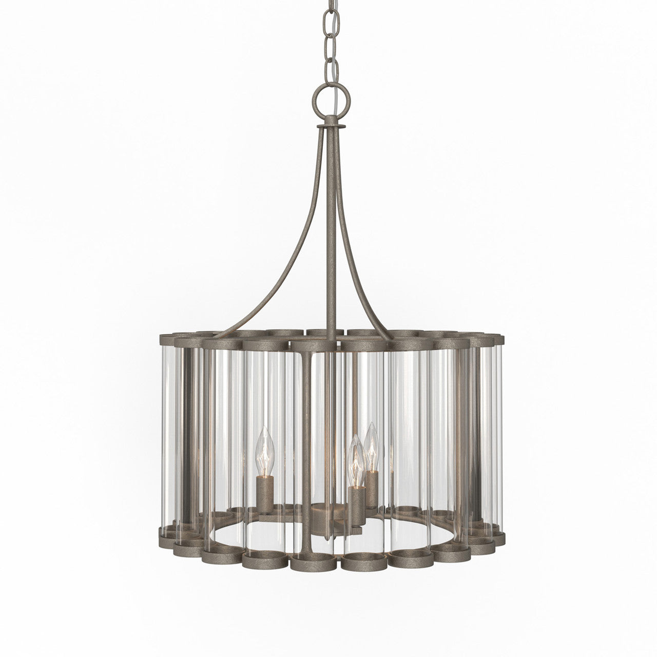 Lumanity Lighting Bridgewater 3-Light Glass Statement Chandelier in Light Sand Mercury  L090-0030