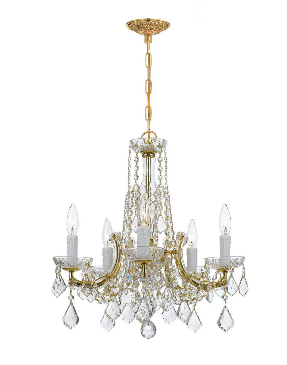 Crystorama Maria Theresa 5 Light Hand Cut Crystal Gold Mini Chandelier 4576-GD-CL-MWP