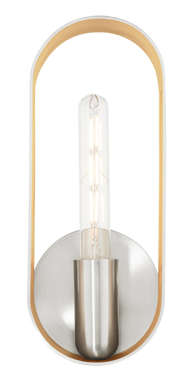 Livex Lighting Ravena Collection  1 Light Brushed Nickel ADA Single Sconce in Brushed Nickel 45762-91