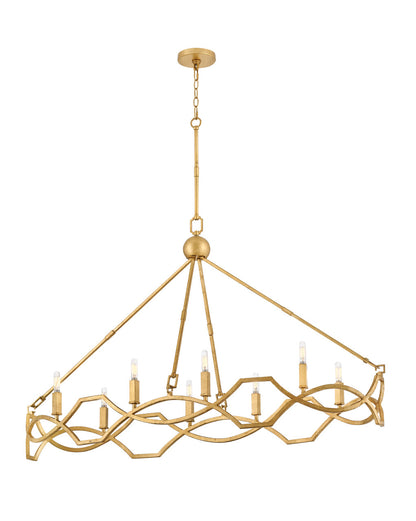 Hinkley Lighting Leona Medium Eight Light Linear Distressed Brass 45785DA