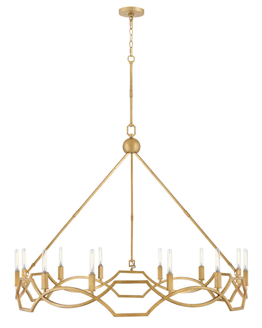 Hinkley Lighting Leona Large Chandelier Distressed Brass 45786DA