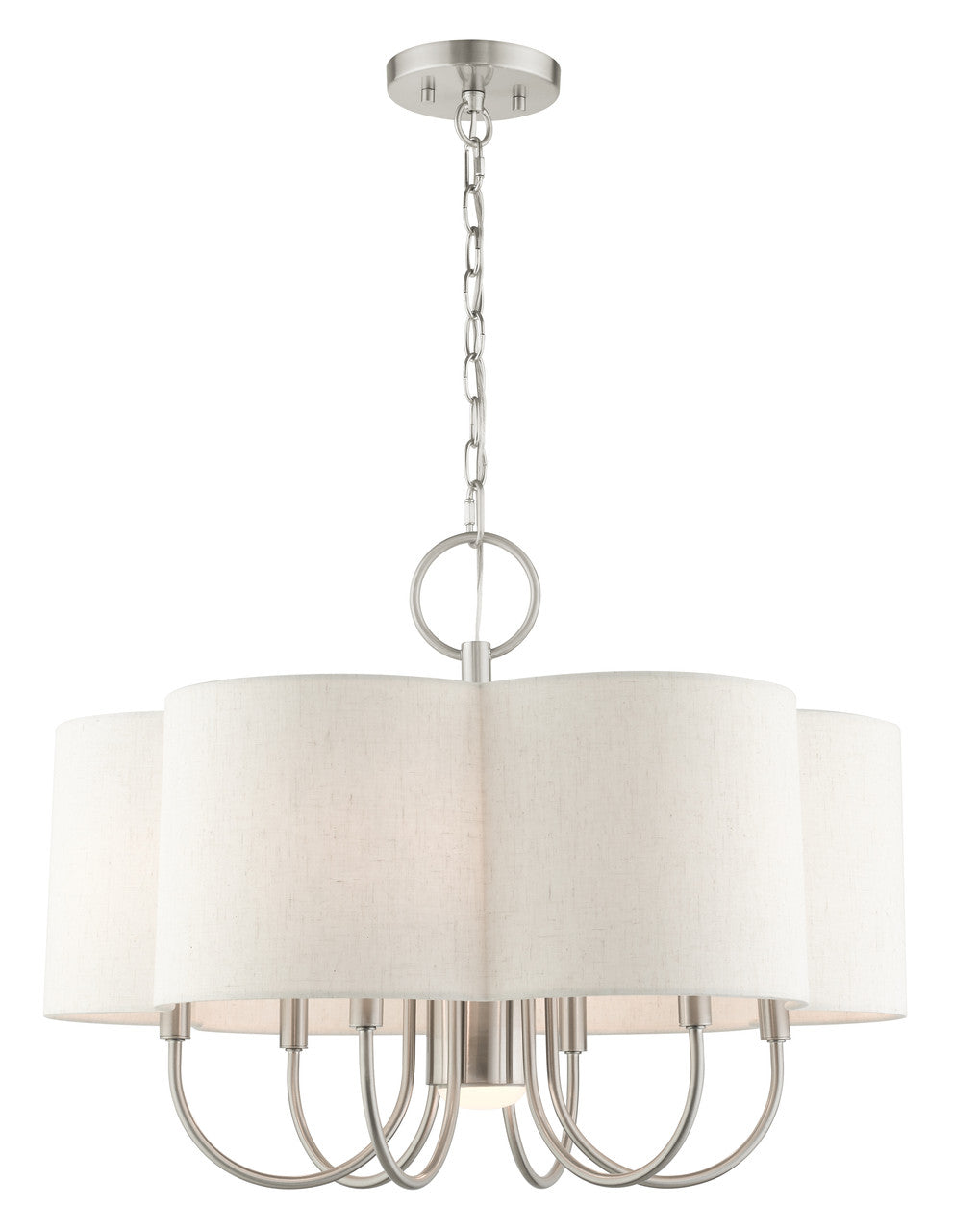 Livex Lighting Solstice Collection  7 LightBrushed Nickel Chandelier in Brushed Nickel 45807-91