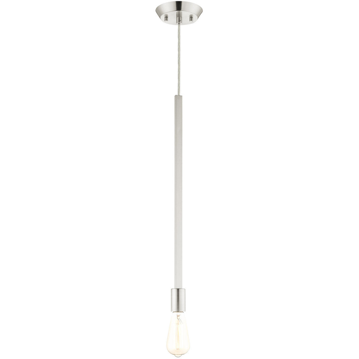 Livex Lighting Prague Collection 1 Lt Brushed Nickel Pendant  in Brushed Nickel 45831-91