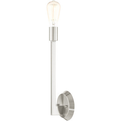 Livex Lighting Prague Collection 1 Lt Brushed Nickel Wall Sconce  in Brushed Nickel 45839-91