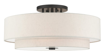 Livex Lighting Monroe Collection  6 Light English Bronze Semi Flush in English Bronze  45849-92