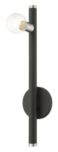 Livex Lighting Bannister Collection  1 Light Black Wall Sconce in Black with Brushed Nickel Accents 45861-04