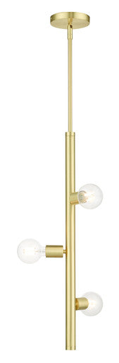 Livex Lighting Bannister Collection  3 Light Satin Brass Pendant in Satin Brass  45863-12