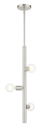 Livex Lighting Bannister Collection  3 Light Brushed Nickel Pendant in Brushed Nickel 45863-91