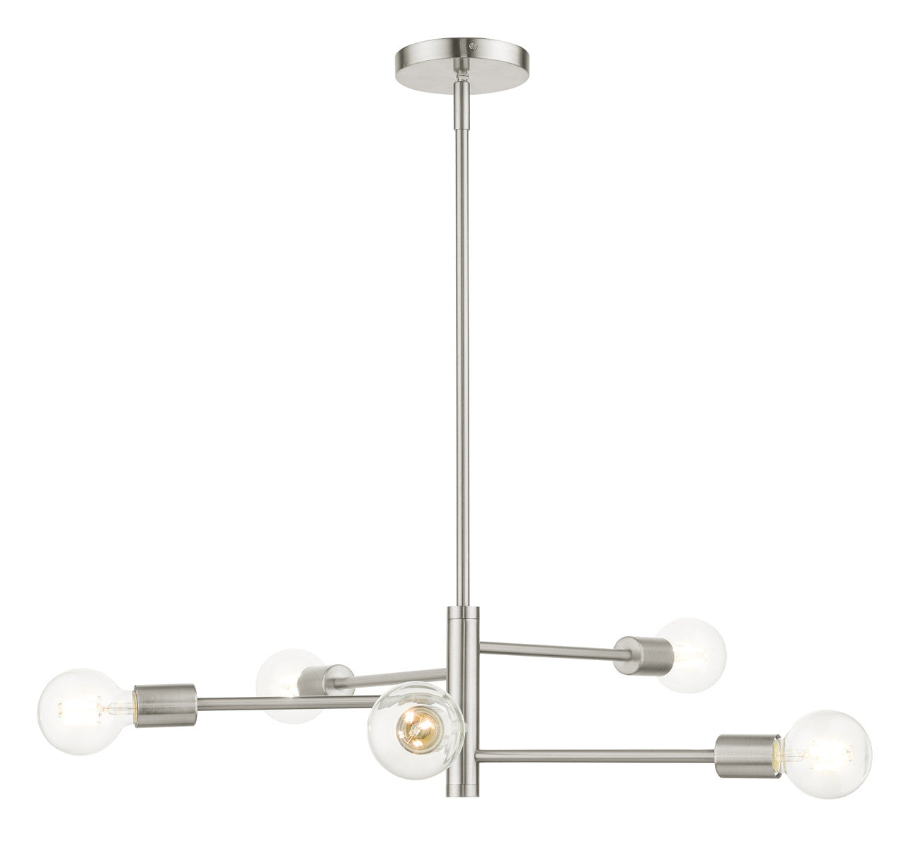 Livex Lighting Bannister Collection  5 Light Brushed Nickel Chandelier in Brushed Nickel 45865-91