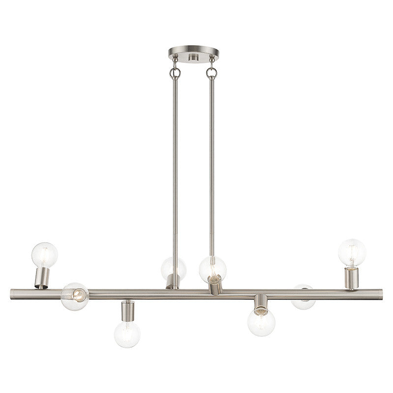 Livex Lighting Bannister Collection 8 Light Brushed Nickel Large Chandelier 45868-91