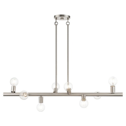 Livex Lighting Bannister Collection 8 Light Brushed Nickel Large Chandelier 45868-91