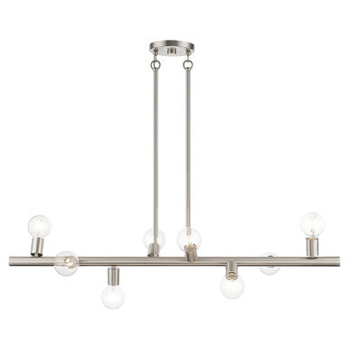 Livex Lighting Bannister Collection 8 Light Brushed Nickel Large Chandelier 45868-91