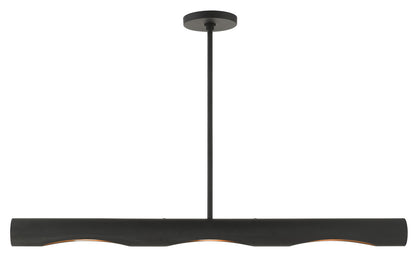 Livex Lighting Novato Collection  3 Light Black Linear Chandelier in Black 45897-04