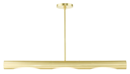 Livex Lighting Novato Collection  3 Light Satin Brass Linear Chandelier in Satin Brass  45897-12