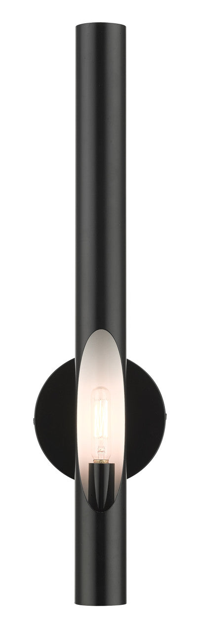 Livex Lighting Acra Collection  1 Light Shiny Black ADA Single Sconce in Shiny Black 45911-68