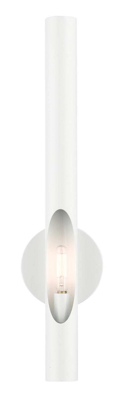 Livex Lighting Acra Collection  1 Light Shiny White ADA Single Sconce in Shiny White 45911-69