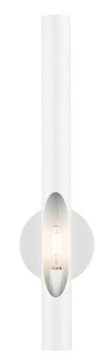 Livex Lighting Acra Collection  1 Light Shiny White ADA Single Sconce in Shiny White 45911-69