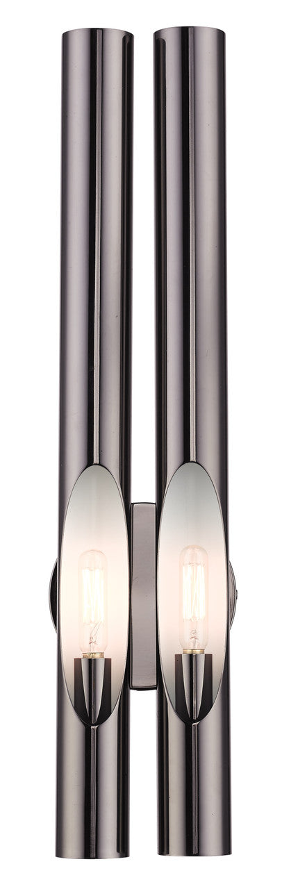 Livex Lighting Acra Collection  2 Light Black Chrome ADA Double Sconce in Black Chrome 45912-46