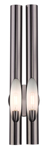 Livex Lighting Acra Collection  2 Light Black Chrome ADA Double Sconce in Black Chrome 45912-46