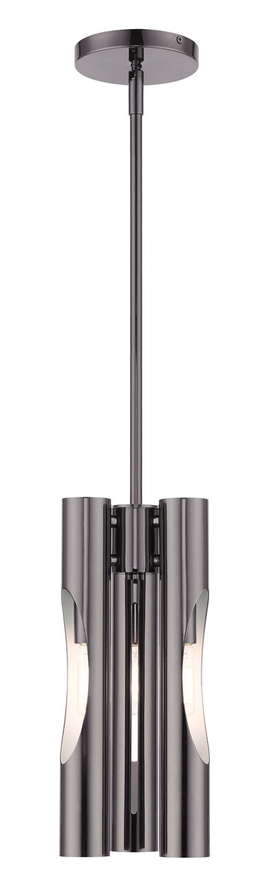 Livex Lighting Acra Collection  3 Light Black Chrome Pendant Chandelier in Black Chrome 45913-46