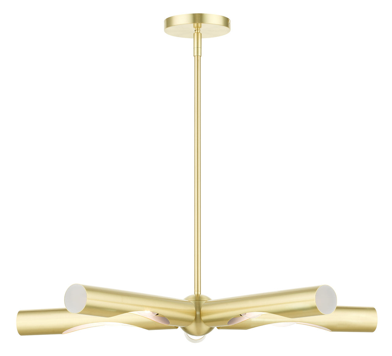 Livex Lighting Acra Collection  5 Light Satin Brass Chandelier in Satin Brass  45915-12