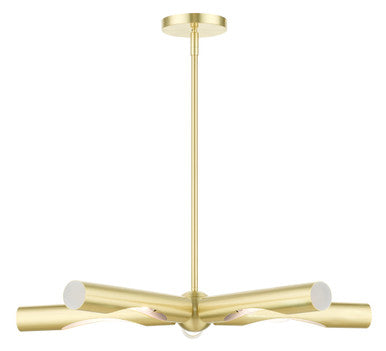 Livex Lighting Acra Collection  5 Light Satin Brass Chandelier in Satin Brass  45915-12