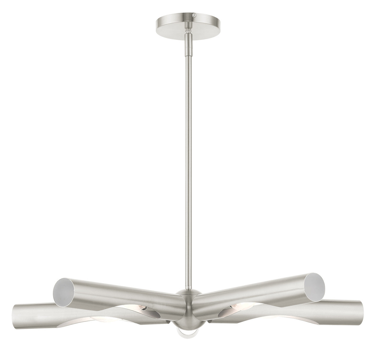 Livex Lighting Acra Collection  5 Light Brushed Nickel Chandelier in Brushed Nickel 45915-91