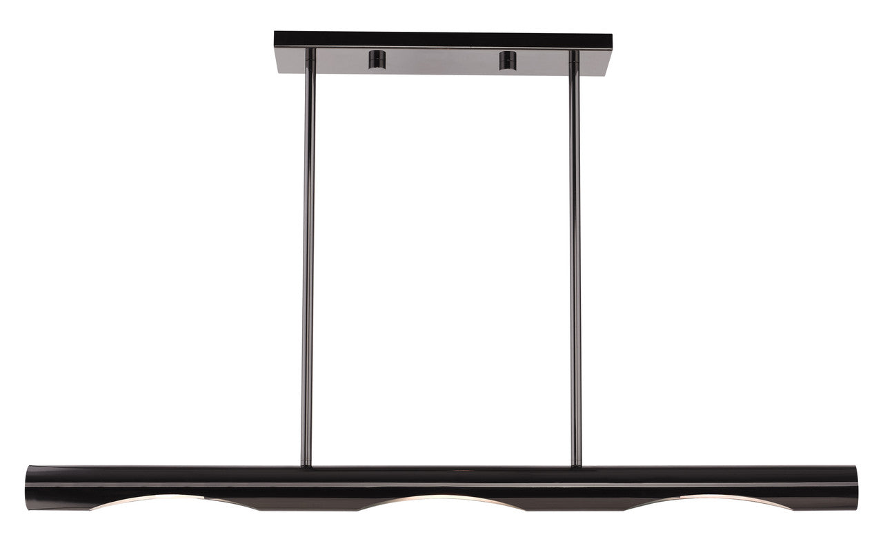 Livex Lighting Acra Collection  3 Light Black Chrome Linear Chandelier in Black Chrome 45917-46