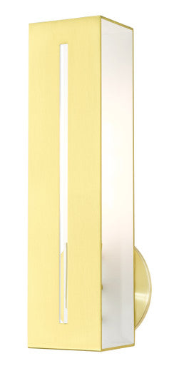 Livex Lighting Soma Collection  1 Light Satin Brass ADA Single Sconce in Satin Brass  45953-12