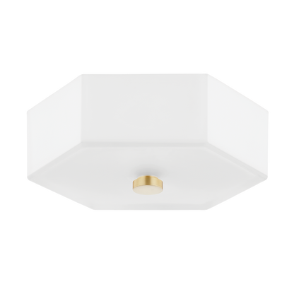 Mitzi 2 Light Flush Mount in Aged Brass/Polished Nickel Combo H462502-AGB/PN