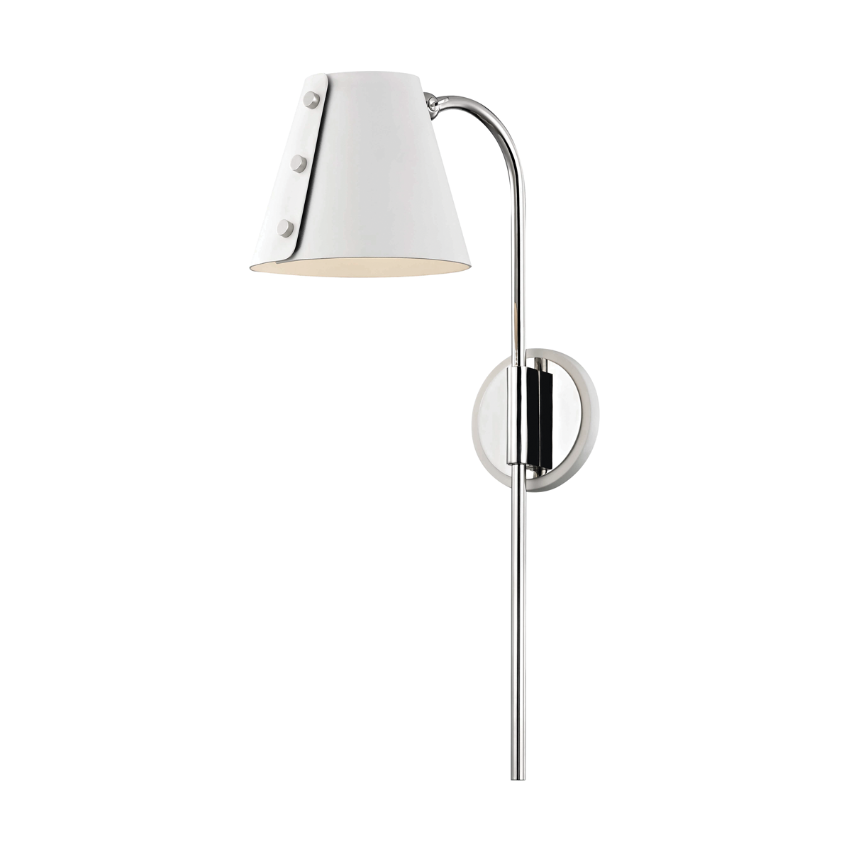 Mitzi 1 Light Plug-in Sconce in Polished Nickel/White HL174201-PN/WH