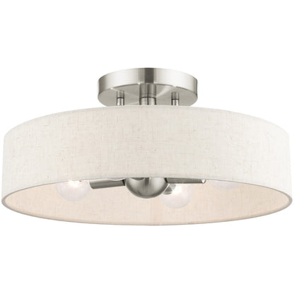 Livex Lighting Venlo Collection 4 Lt Brushed Nickel Semi Flush Mount  in Brushed Nickel  46037-91