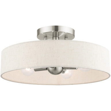 Livex Lighting Venlo Collection 4 Lt Brushed Nickel Semi Flush Mount  in Brushed Nickel  46037-91