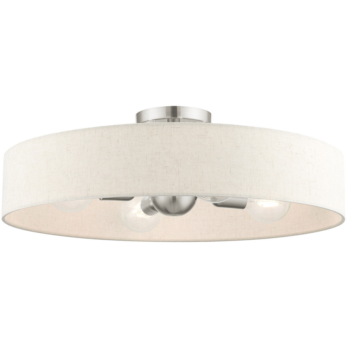 Livex Lighting Venlo Collection 4 Lt Brushed Nickel Semi Flush Mount  in Brushed Nickel  46038-91