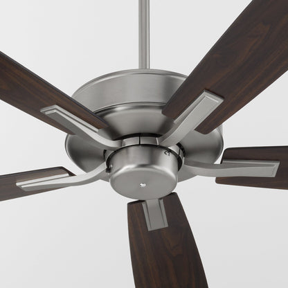 Quorum  Ovation 60" 5 Blade Fan - Satin Nickel/Walnut 4605-165