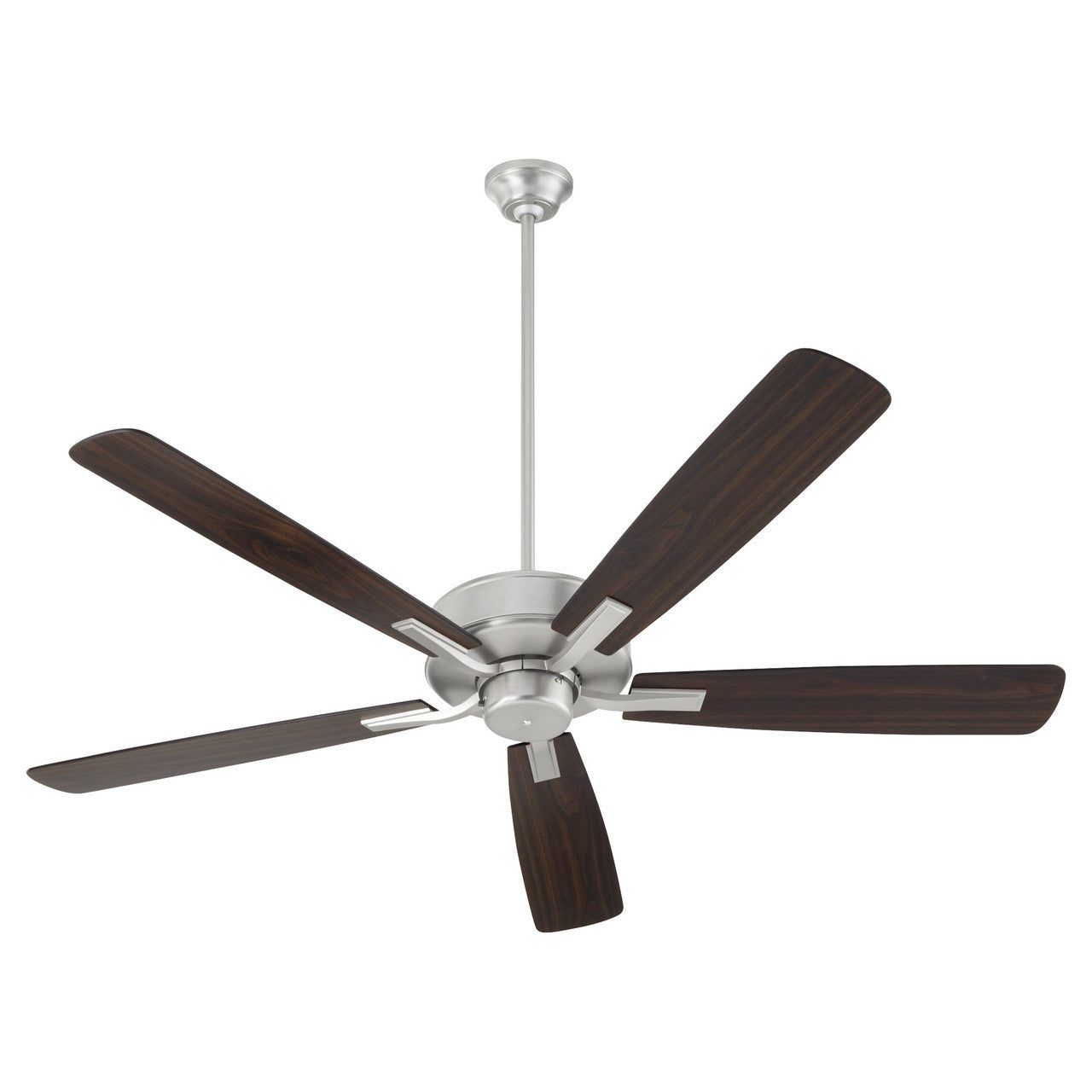 Quorum  Ovation 60" 5 Blade Fan - Satin Nickel/Walnut 4605-165